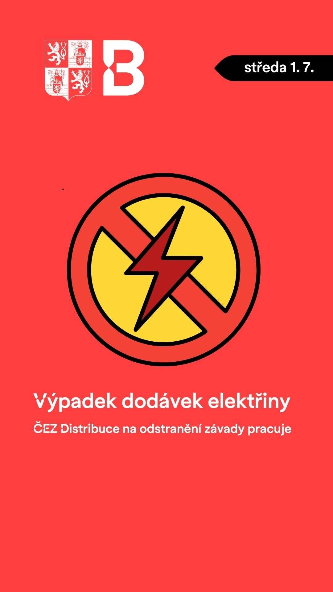Společnost ČEZ Distribuce eviduje po dnešní bouřce výpadek na 57 trafostanicích v naší lokalitě. Ve staroboleslavské části města a v dalších lokalitách je přerušena dodávka elektřiny. Distributor na odstranění závady nyní pracuje. Obnovení dodávek zatím neupřesnil. Pro informace o vaší lokalitě i odhad délky odstávky, až bude znám, můžete využít službu "Nejde mi elektřina" na stránkách společnosti ČEZ ZDE.