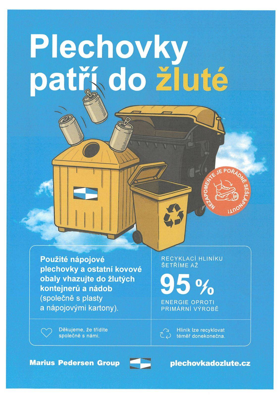 Plechovky patří do žluté