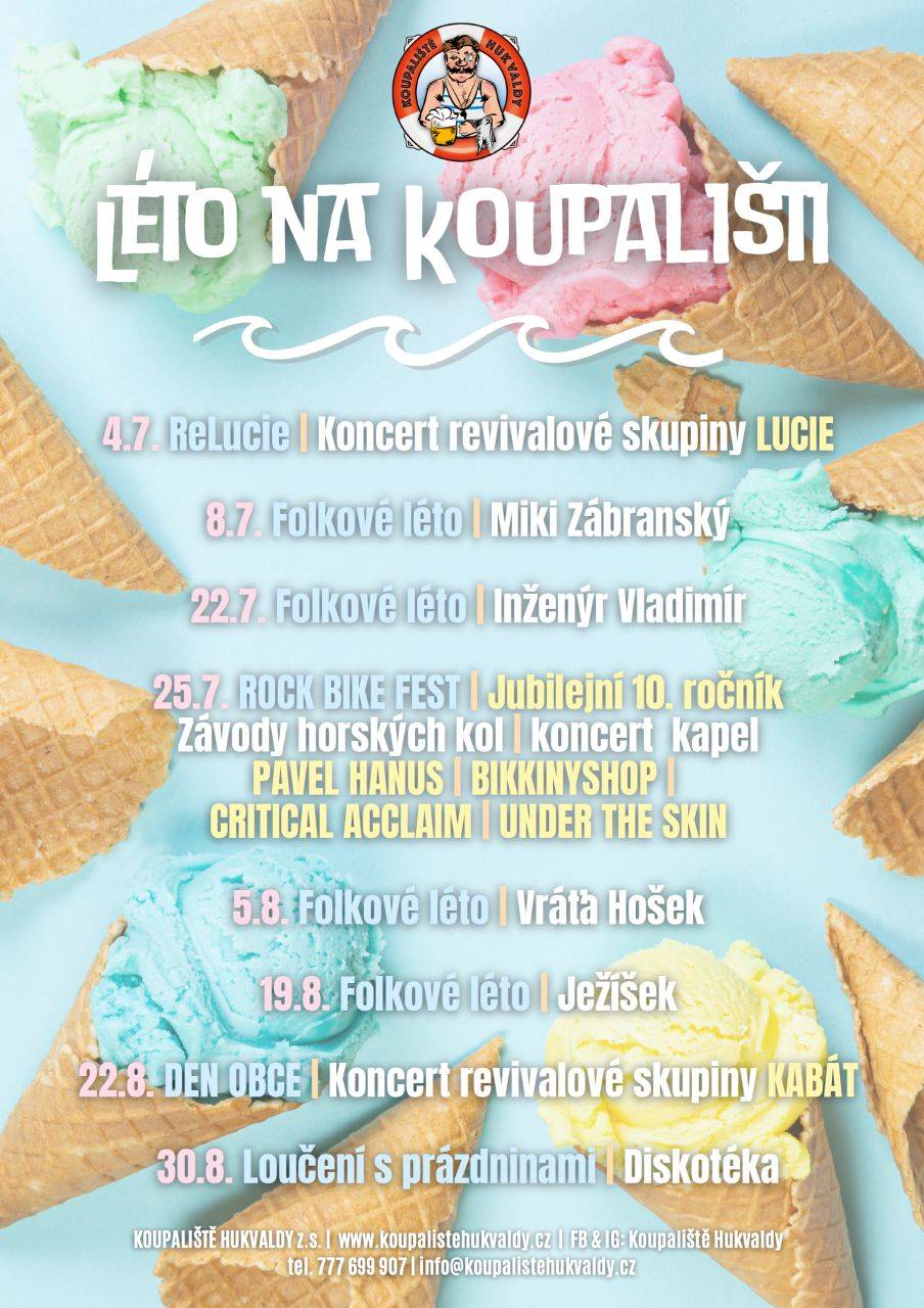 Akce na koupališti v červenci a srpnu