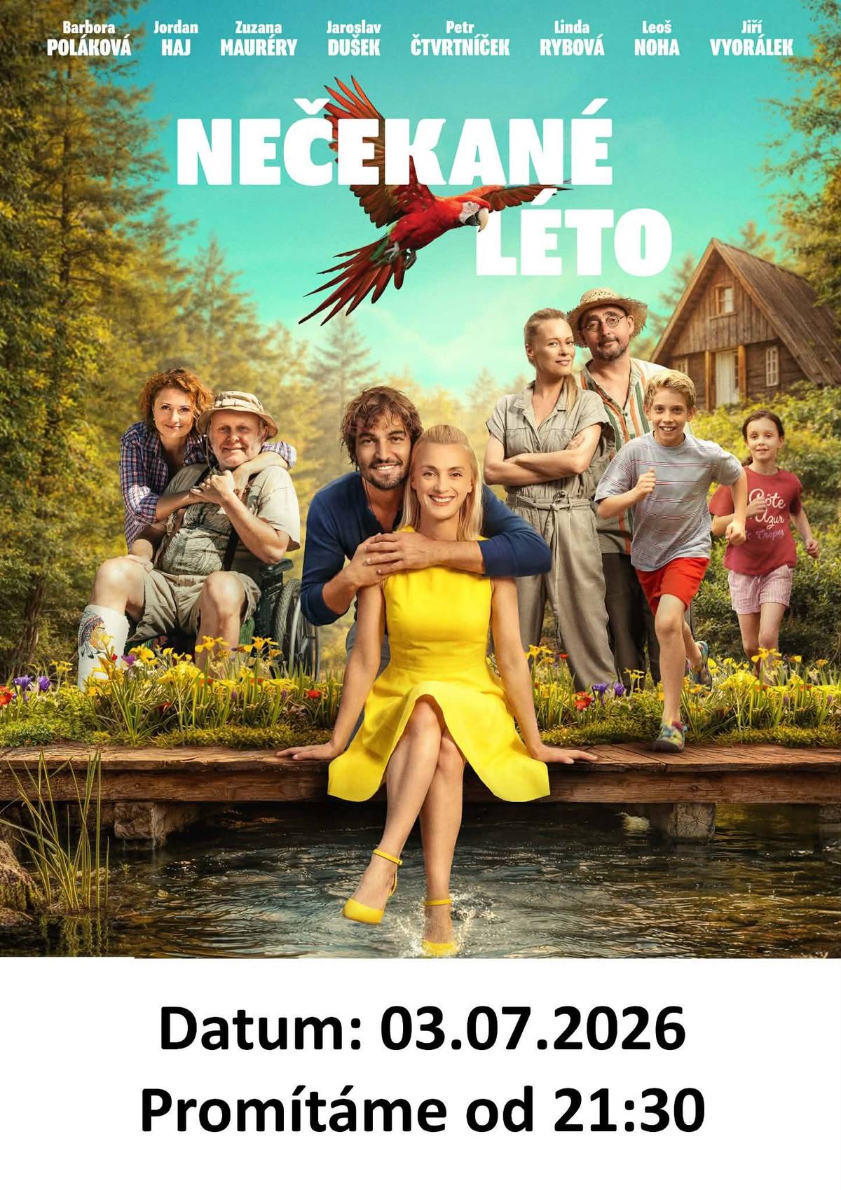 V letním kině Tuchlovice dnes (03.07.) česká komedie Nečekané léto! ☀️ Co když se dokonale naplánovaná dovolená k moři změní v obyčejný český kemp… a nakonec je z toho to nejlepší léto? 🌲🏕️ Někdy stačí zahodit itinerář, vypnout navigaci a nechat děti, aby převzaly velení. Místo Itálie vás čeká kemp, trampové, nová přátelství, letní láska, spousta smíchu a připomínka, že ty nejhezčí prázdniny často vzniknou úplnou náhodou. 🌿🍉 🕡 Areál otevíráme od 18:30 🎥 Promítáme cca od 21:30 🍟 Hospůdka Pod Hvězdami bude připravena: – domácí hranolky – voňavé klobásy – popcorn – piva z pivovaru Máša 🍺 🎟️ Vstupné: 150 Kč Vezměte deku, přátele a doražte si užít páteční večer v našem letním kině 🌙🍿