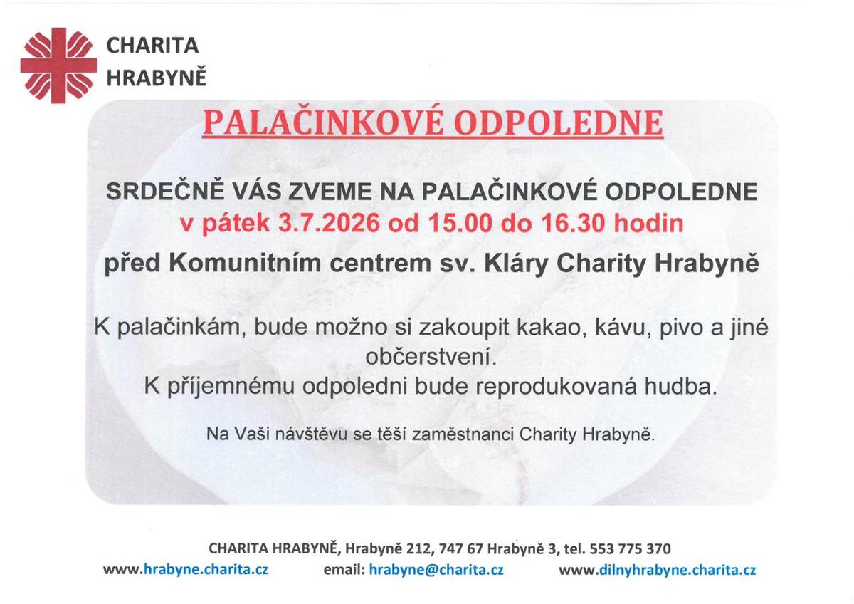POZVÁNKA CHARITY HRABYNĚ