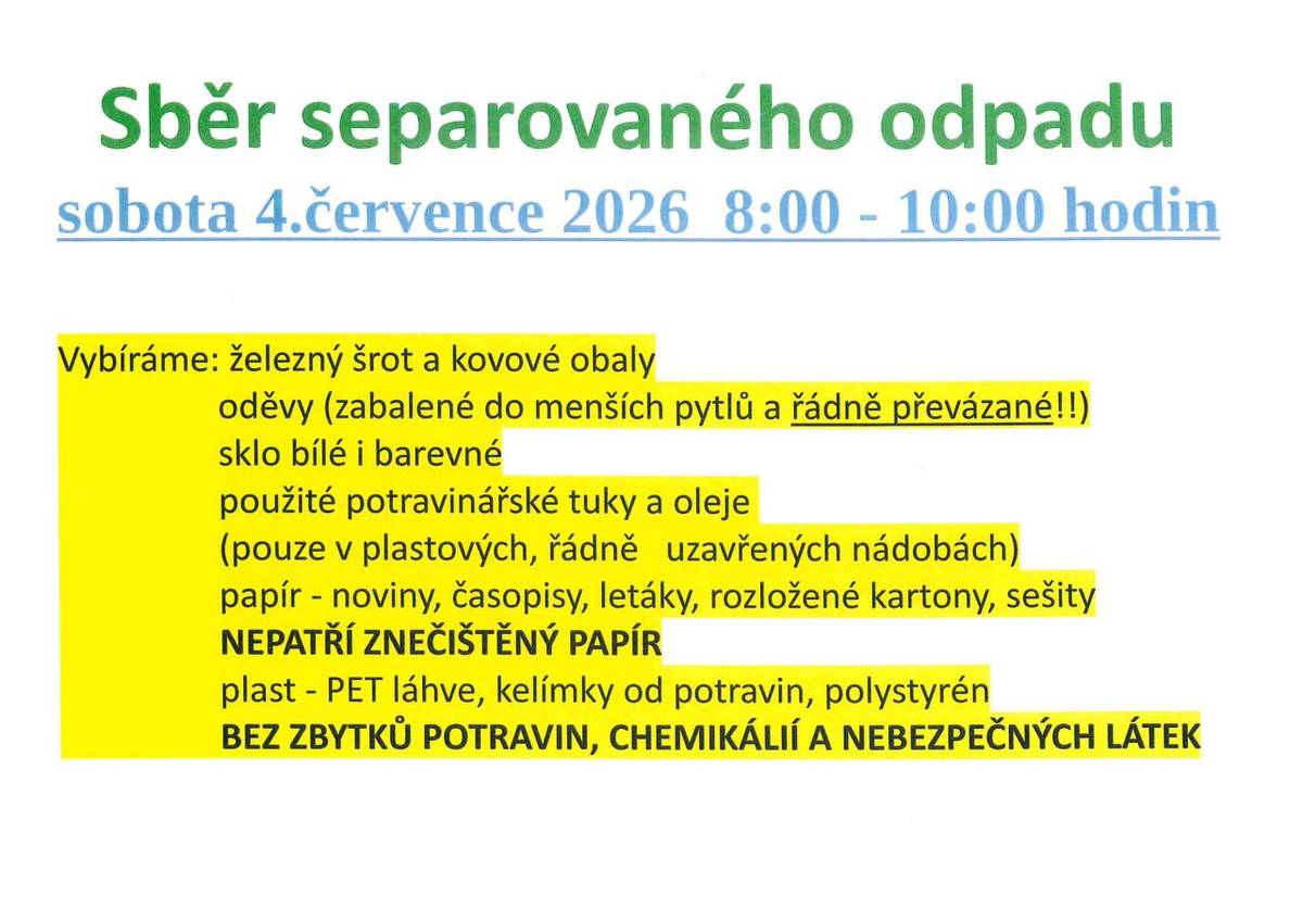 sobota 4.července 8:00 - 10:00 hodi