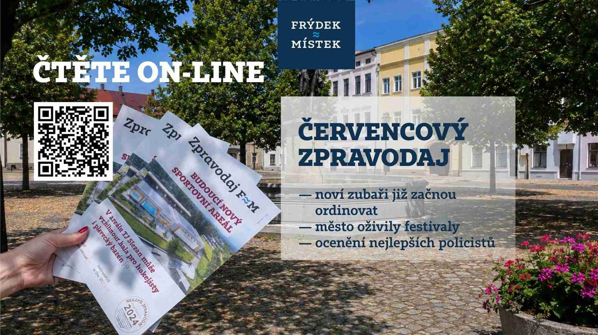 V novém čísle se dozvíte o novém budoucím sportovním areálu s plaveckým bazénem a ledovou plochou.  Dvoustrana o proměnách se tentokrát zaměřila na místní části - Chlebovice a Skalici.  Proběhlo spoustu kulturních akcí - prohlédněte si bohatou fotogalerii nebo si přečtěte o návštěvě válečných veteránů a také o nové zubní ordinaci. Další zajímavosti z našeho města čtěte také pohodlně v telefonu on-line v listovací verzi: Chytrý zpravodaj - Frýdek-Místek 07/2026