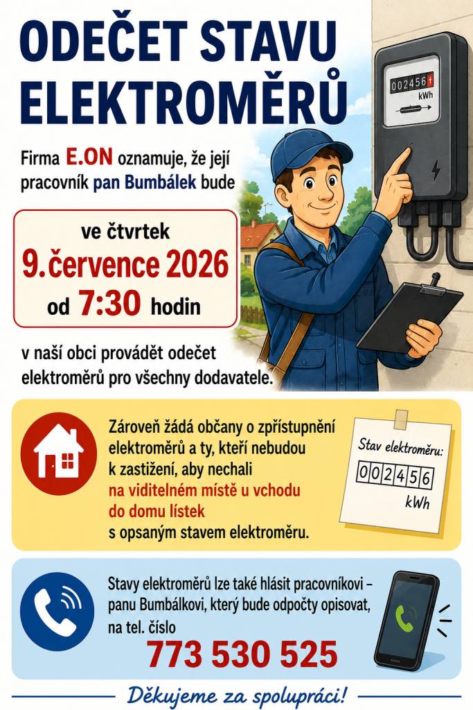 ČTVRTEK 9.ČERVENCE 2026 OD 7:30 HODIN.