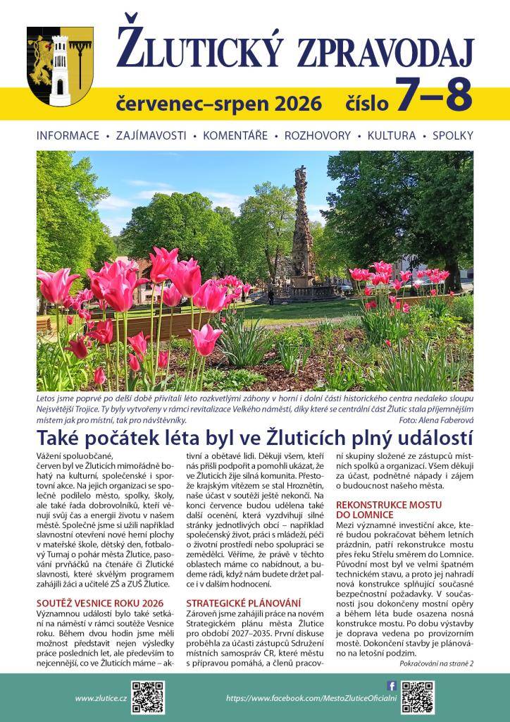 Tentokrát s podrobnými informacemi o prodeji stavebních parcel ŽLUTICE SEVER