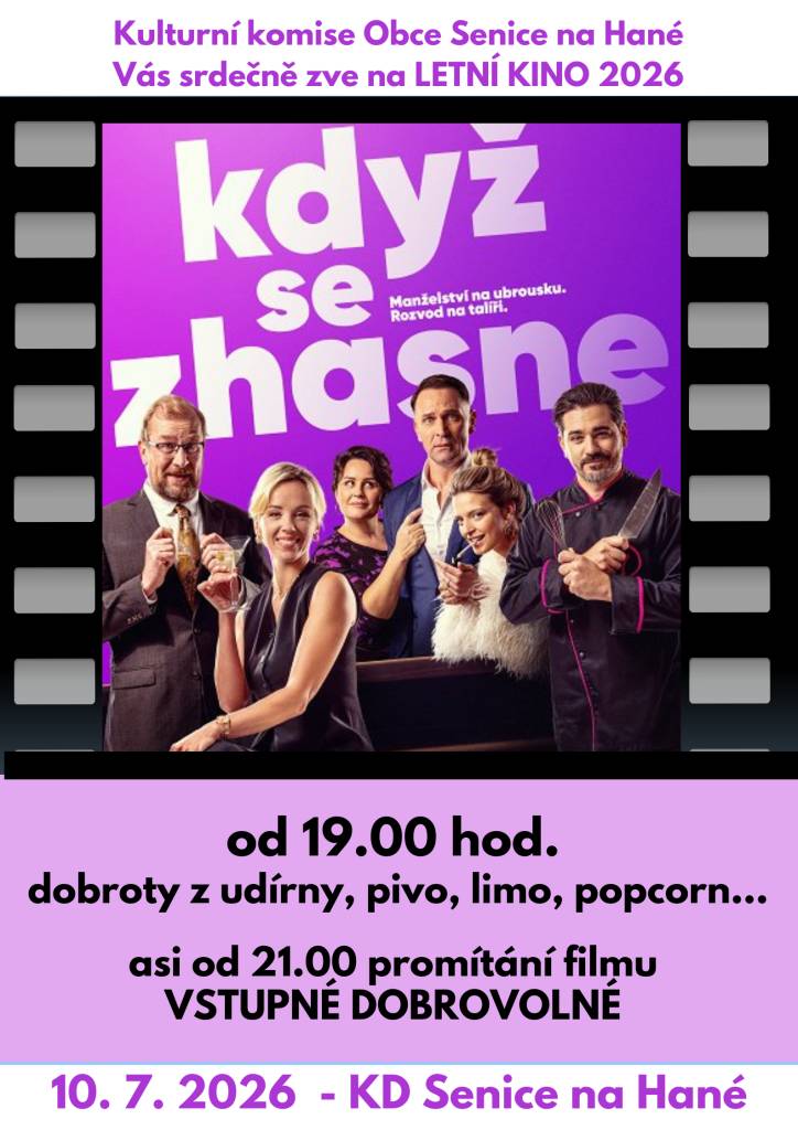 Letní kino Senice na Hané 10.7.2026