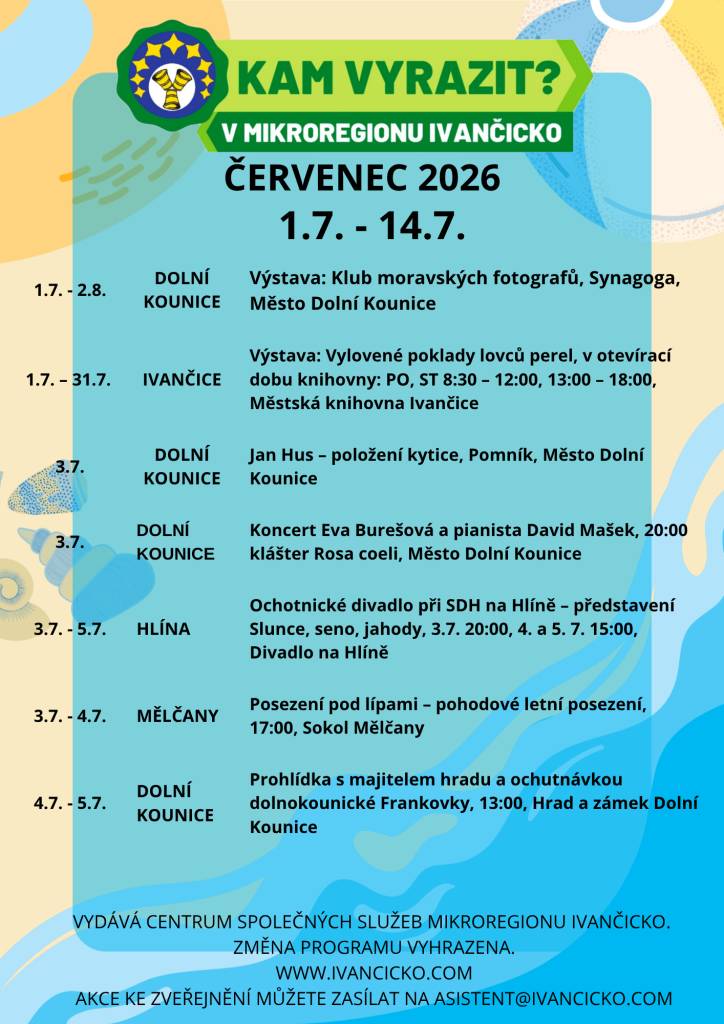 Poznejte Mikroregion jinak - okolní obce pro vás připravili na červenec spoustu zajímavých akcí.