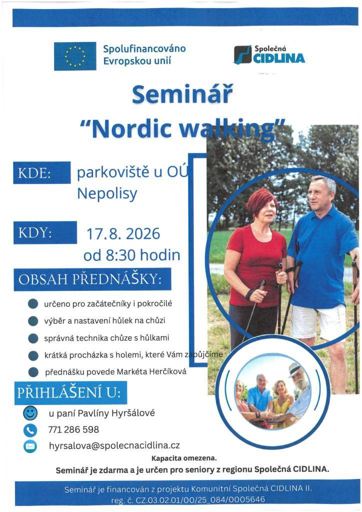 Společná CIDLINA zve na Nordic walking