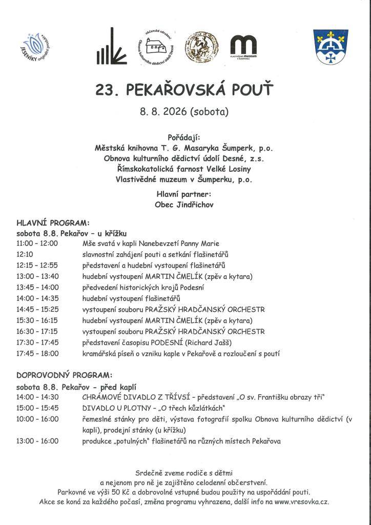 - 8.8.2026 Pekařov