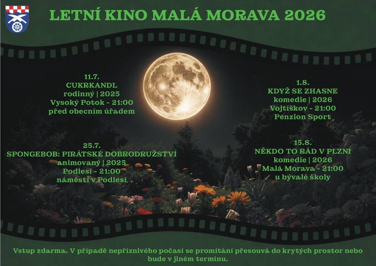 Letní kino Malá Morava 2026