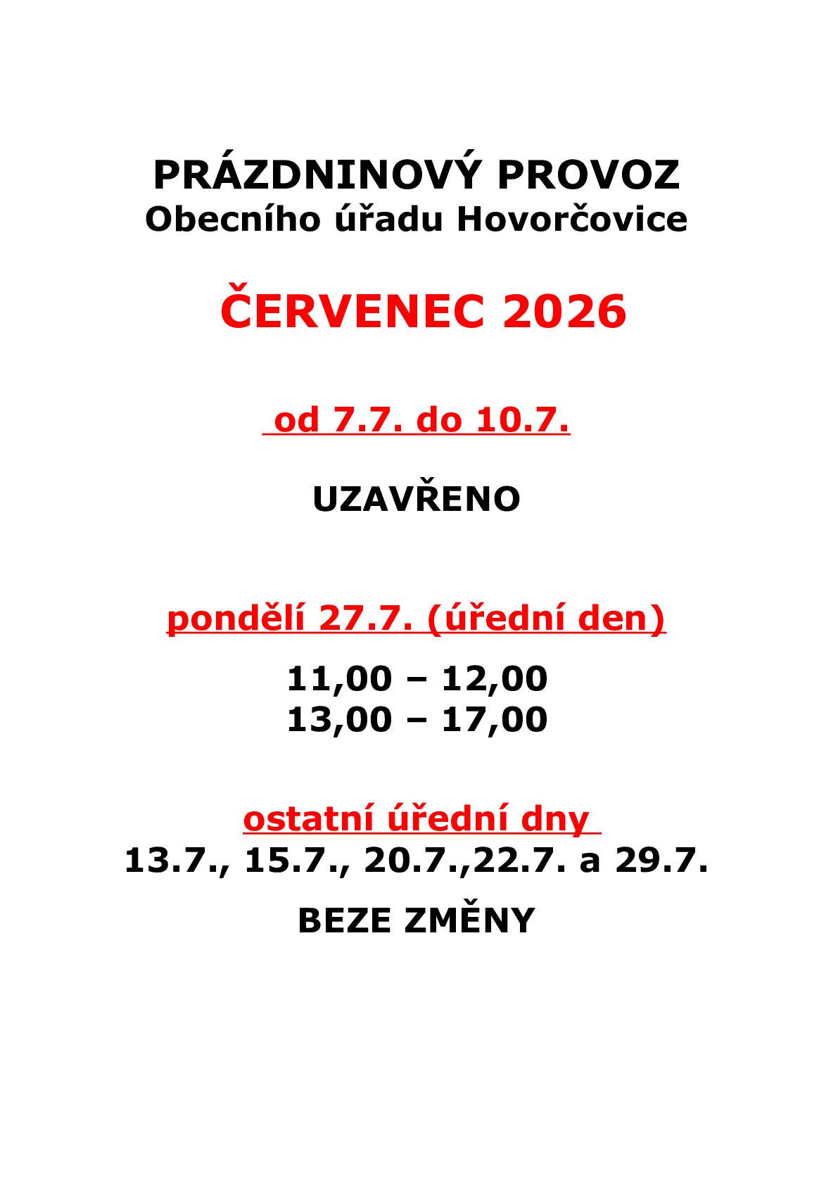 červenec 2026