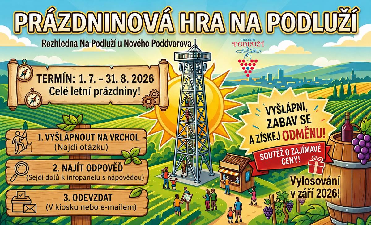upravený plakátek k prázdninové hře u Rozhledny Na Podluží