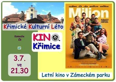 V pátek 3.7.2026 promítáme českou komedii "MILION"