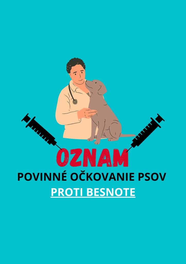 Vážení občania, Obecný úrad v Čiernom Vám oznamuje, že dňa 14.07.2026 /utorok/ sa bude prevádzať povinné očkovanie psov.