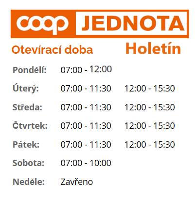 Každé pondělí nově otevřeno až do 12:00 hod.