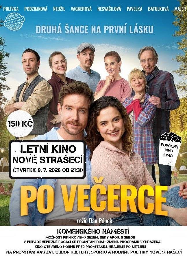Zveme vás ve čtvrtek 9. července od 21:30 hodin na Komenského náměstí na promítání filmu PO VEČERCE.