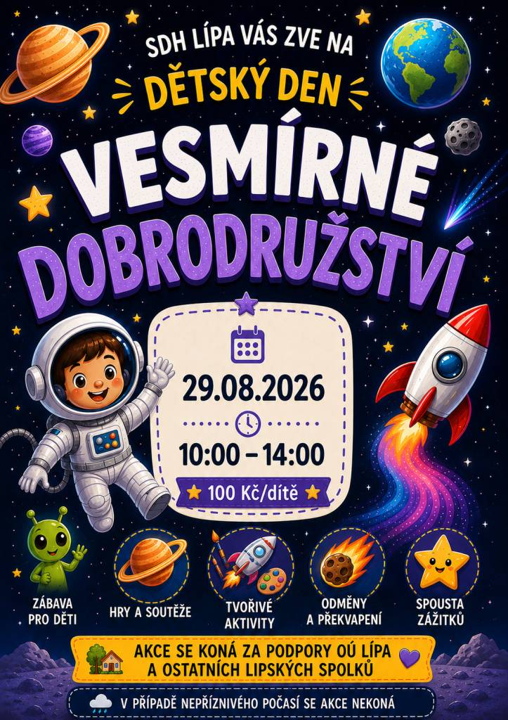 29.8.2026 na sokolovně 10-14 hodi