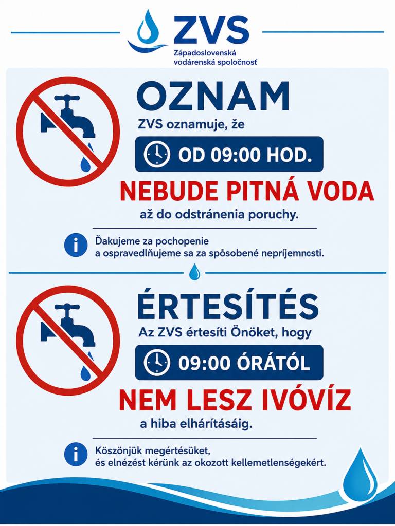 odstávka pitnej vody