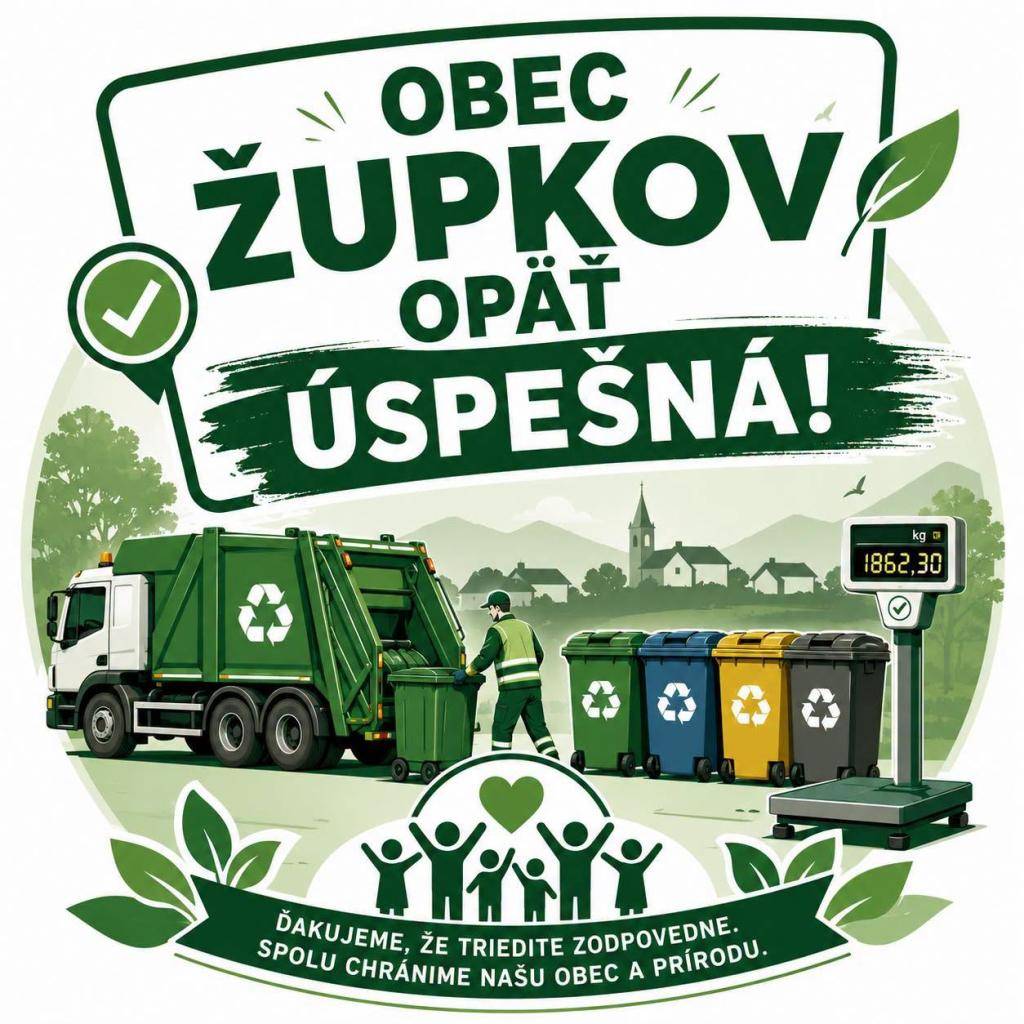 Obec Župkov sa stala úspešným žiadateľom o príspevok za triedenie odpadu z Environmentálneho fondu. Na základe splnenia stanovených podmienok bol našej obci schválený príspevok vo výške 1 862,30 €.