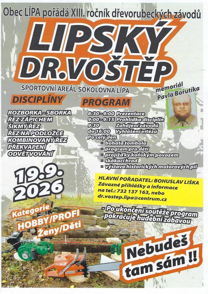 19.9.2026 sokolovna Lípa
