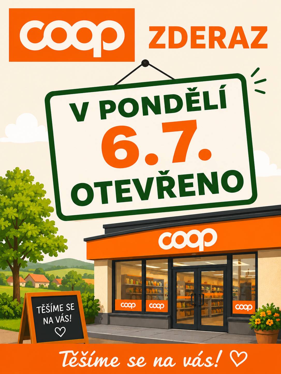 V pondělí 6.7. bude v prodejně otevřeno.