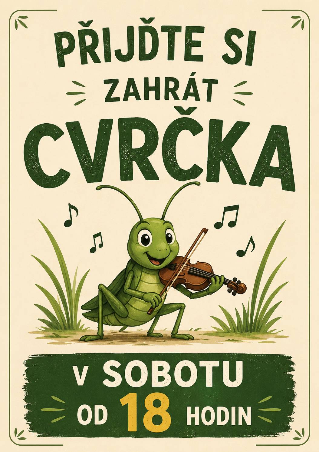 📅 Sobota 11.7.2026 🕕 Začátek v 18:00 hodin Přijďte si užít zábavný podvečer  🍻 Hospoda bude otevřená 🥤 Pivko zajištěno  Všichni jsou srdečně zváni! Těšíme se na vás!