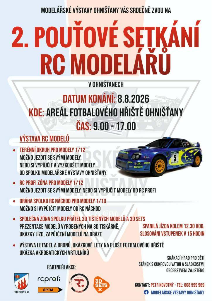Modelářské výstavy Ohnišťany vás zvou na 2. pouťové setkání RC modelářů.