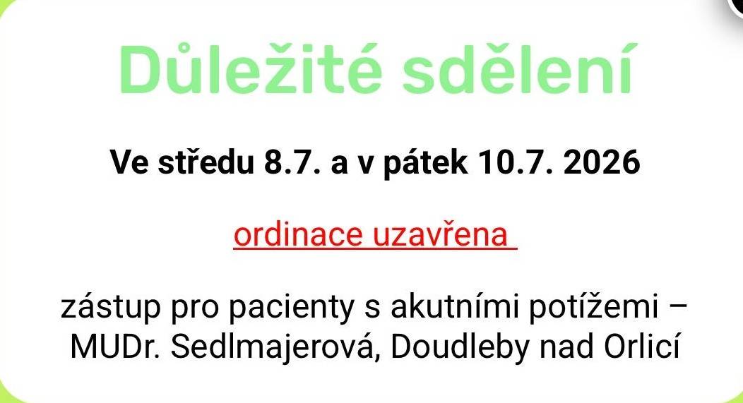 Uzavření ordinace MUDR. Muthsam