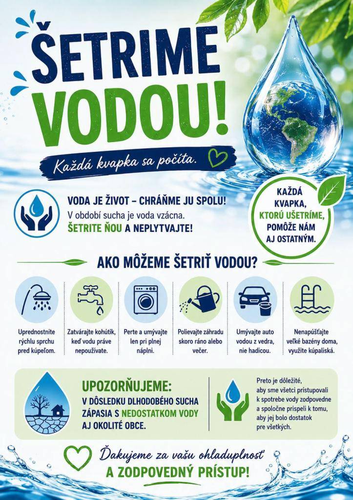 Voda je vzácna v období sucha ale aj mimo neho