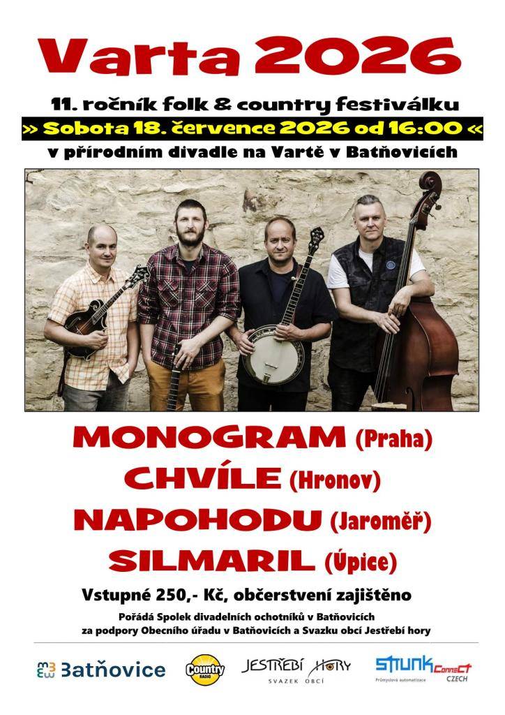 Hudba v podání kapel MONOGRAM (Praha), CHVÍLE (Hronov), NAPOHODU (Jaroměř), SILMARIL (Úpice).   Plakát přiložen.