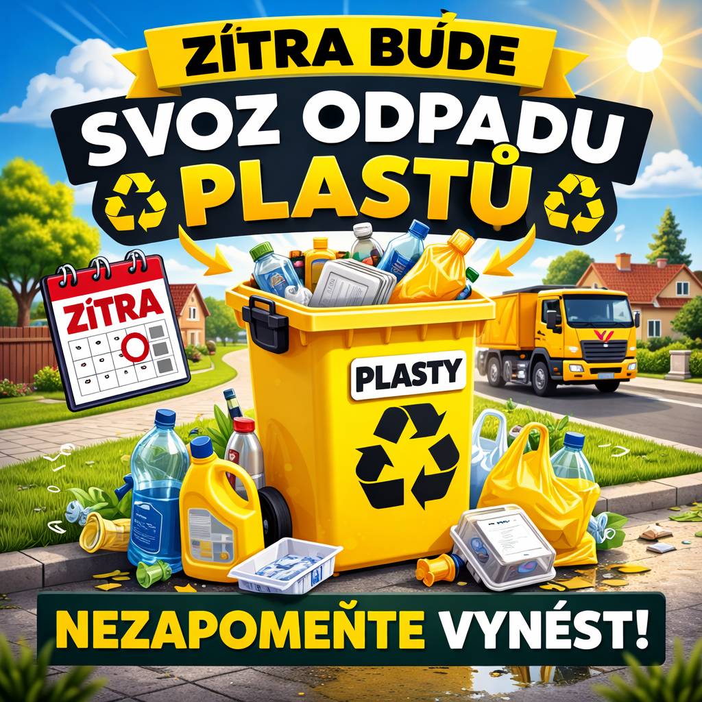 Zítra je svoz plastového odpadu.