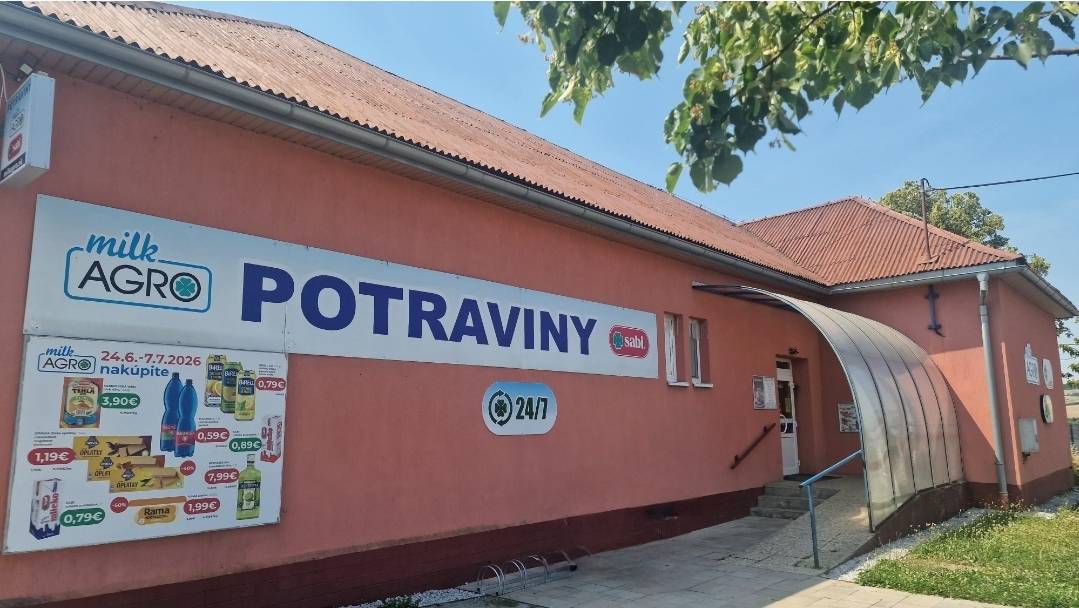Potraviny Milk Agro sprístupnená samoobslužná predajňa 24/7.