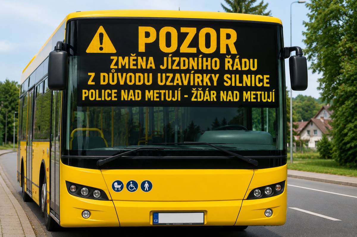 Z důvodu objízdné trasy budou časy spojů výrazně změněny. Objízdná trasa pro výše uvedenou linku povede obousměrně z Police nad Metují do Bukovice a Pěkova, odtud přes Lachov do Teplic nad Metují a České Metuje.