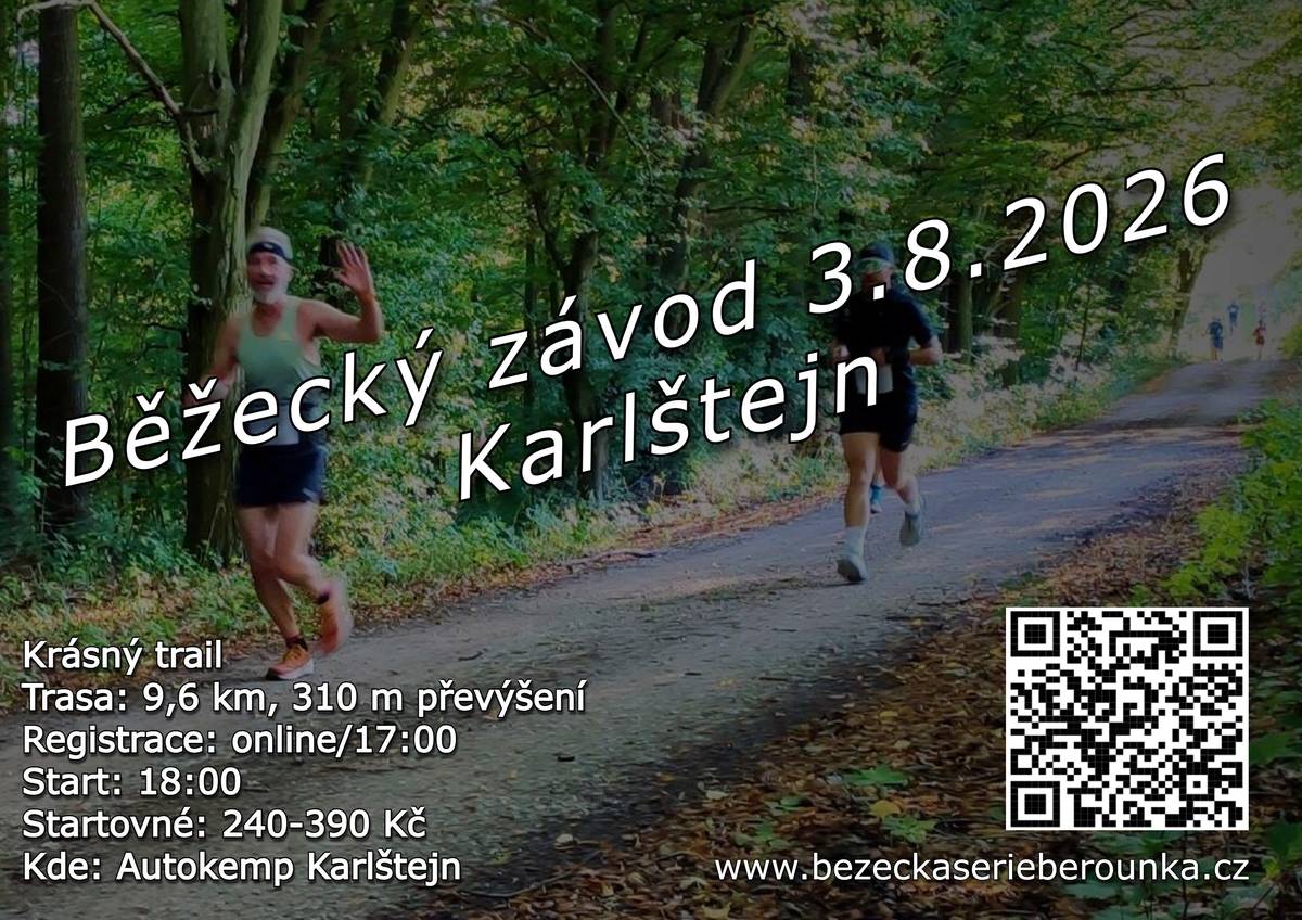 Běžecká série Berounka - Karlštejn 3. srpna 2026