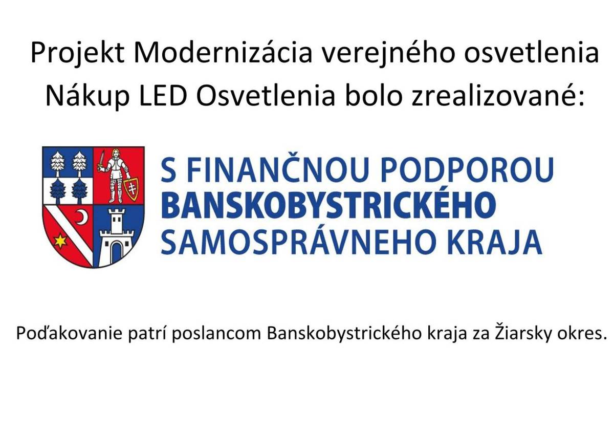 Poďakovanie poslancom BBSK za Žiarsky okres za finanční príspevok