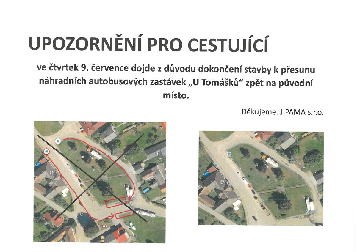 Přesun náhradních autobusových zastávek