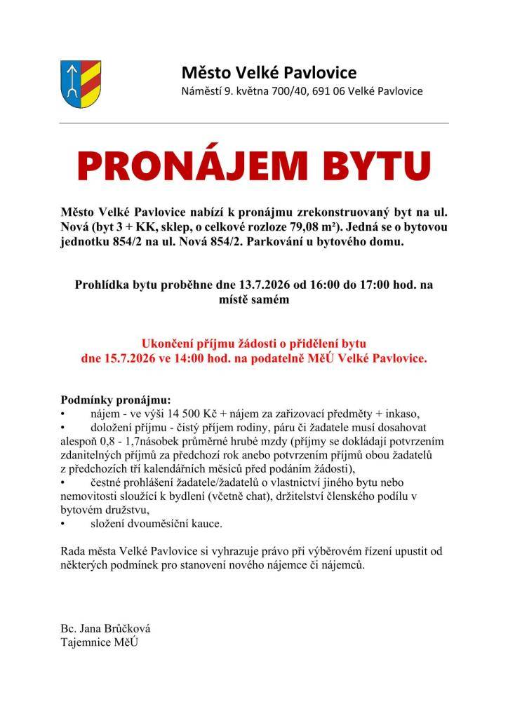 Pronájem bytu