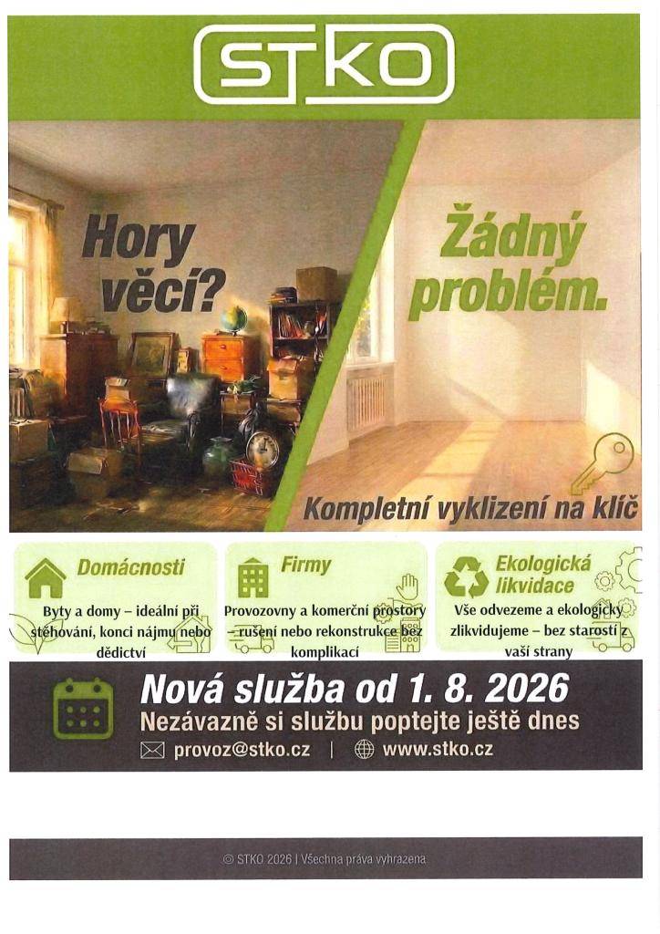 STKO-nová služba-vyklízení na klíč