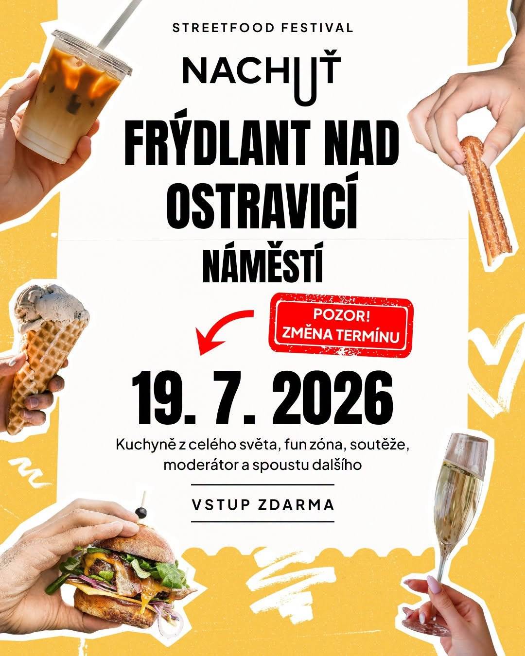 🍔 Skvělé jídlo, chutě z celého světa, cooking show finalisty MasterChefa Jakuba Menšíka i program pro celou rodinu.     📅 Neděle 19. července ⏰ 10:00–18:00 📍 Náměstí Frýdlant nad Ostravicí   📲 Více informací o této i dalších kulturních akcích najdete na profilu Kulturní centrum Frýdlant nad Ostravicí.     🧁 Přijďte si to užít!