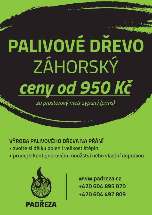 Palivové dřevo Záhorský Více informací na letáku: Padreza.pdf