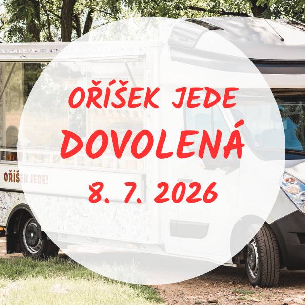 Firma Oříšek jede informuje občany, že ve středu 8. 7. 2026 z důvodu dovolené do naší obce nepřijede. Děkujeme za pochopení.