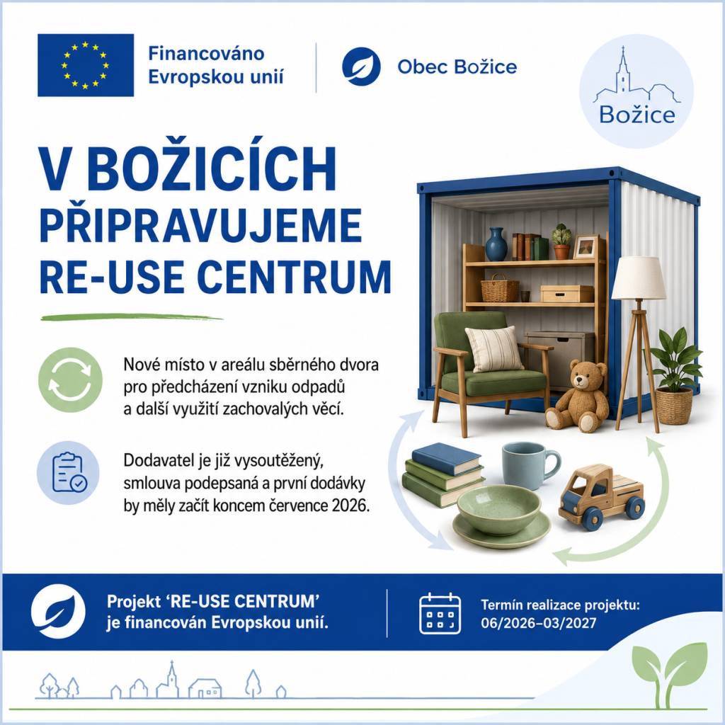 V areálu našeho sběrného dvora připravujeme nové RE-USE centrum, tedy místo, kde budou moci zachovalé a stále použitelné věci dostat další šanci.