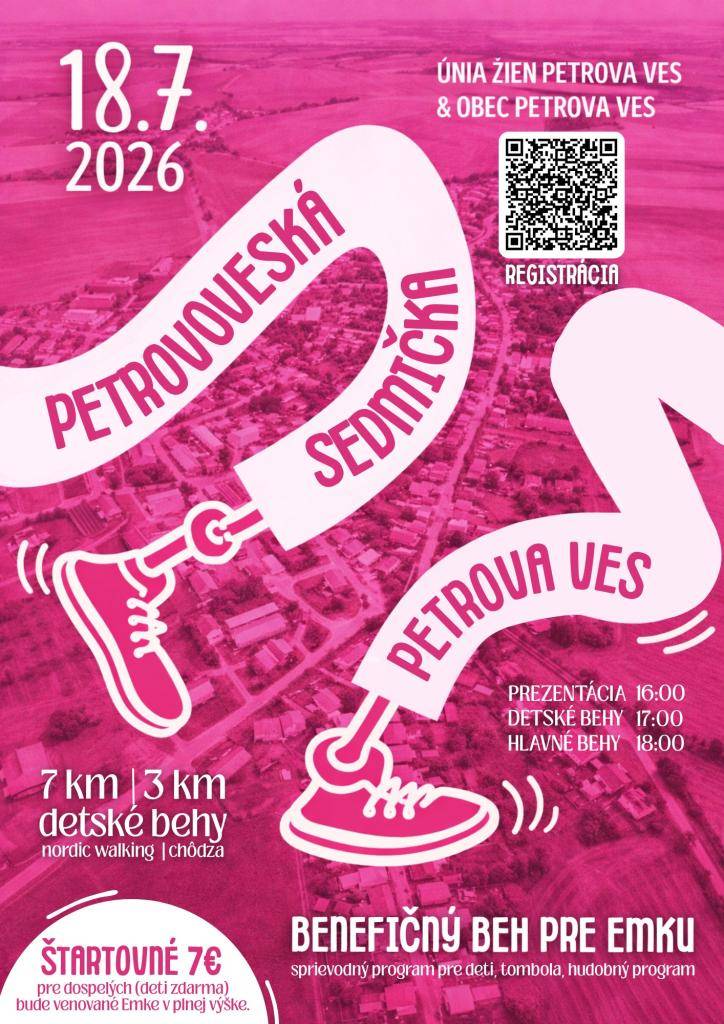OZ Únia žien a Obec Petrova Ves pozývajú na benefičný beh pre Emku