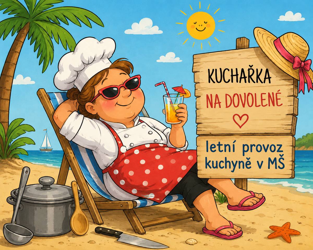 Vážení strávníci, během letních prázdnin bude provoz kuchyně omezen. Obědy se budou vařit v následujících termínech: 🍽️ 13. 7. – 17. 7. 2026 🍽️ 27. 7. – 7. 8. 2026 Mimo uvedené termíny se obědy vařit nebudou. Od 31. 8. 2026 bude opět zahájen běžný provoz. Děkujeme za pochopení a přejeme vám příjemné letní prázdniny.