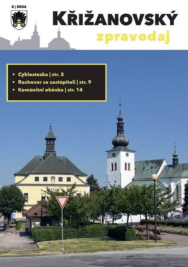 Na stránkách městyse bylo zveřejněno aktuální číslo Křižanovského zpravodaje 3/2026   ON-LINE VERZE