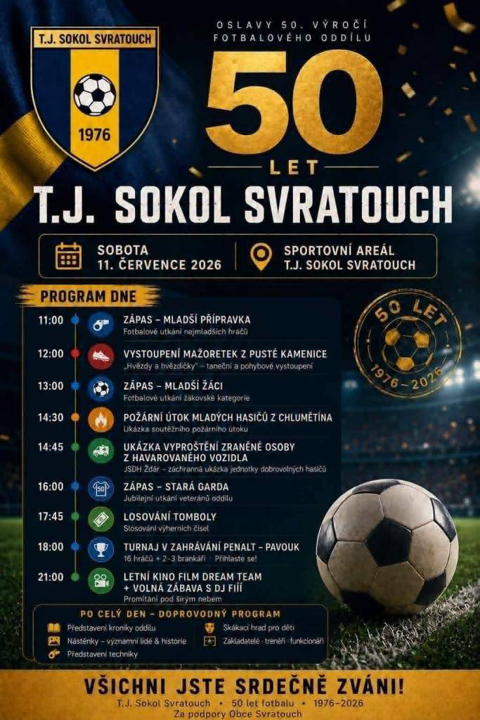 Zveme vás na jedinečnou sportovní událost u nás ve Svratouchu.