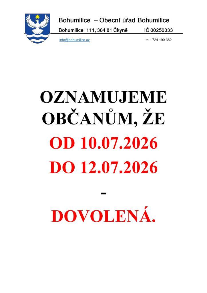 Dovolená starosta