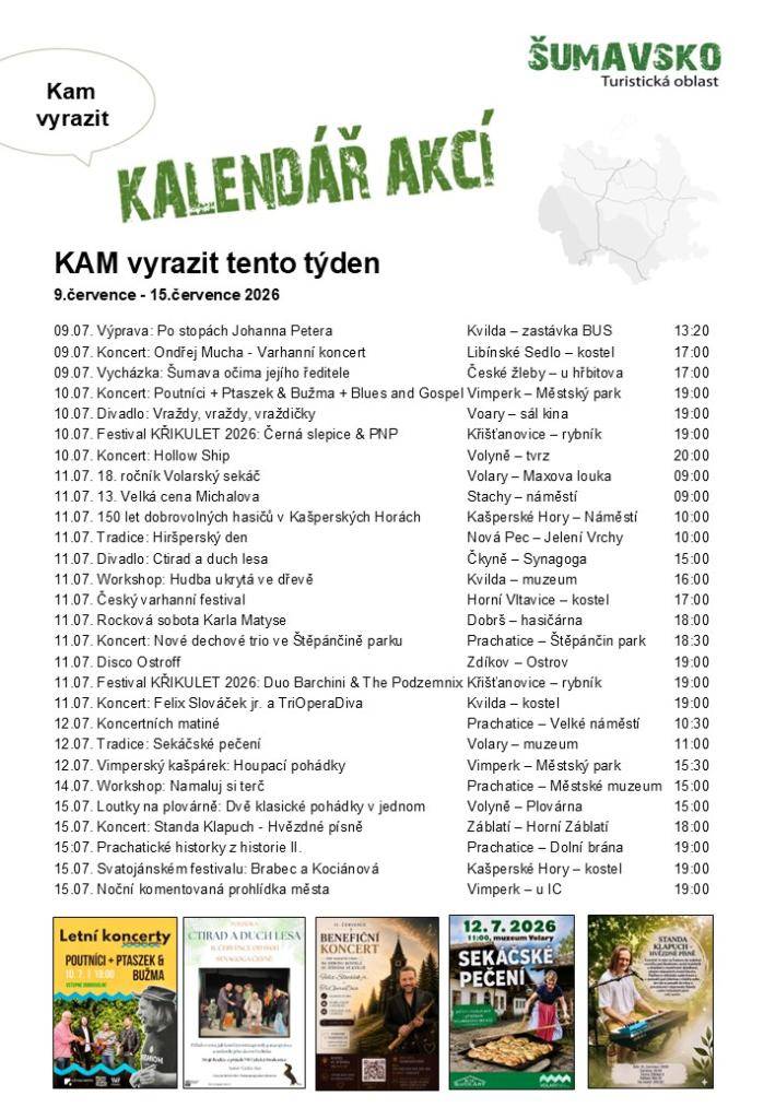 Kalendář akcí pro 28. týden 2026