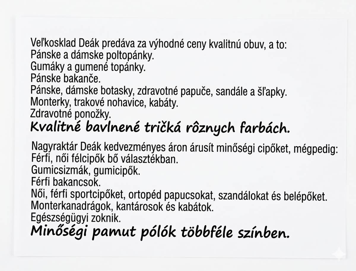 Deák nagyraktár - Veľkosklad Deák