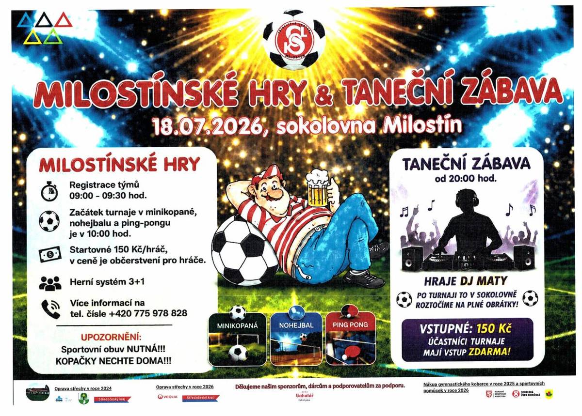 Milostínské hry, minikopaná, nohejbal, ping-pong
